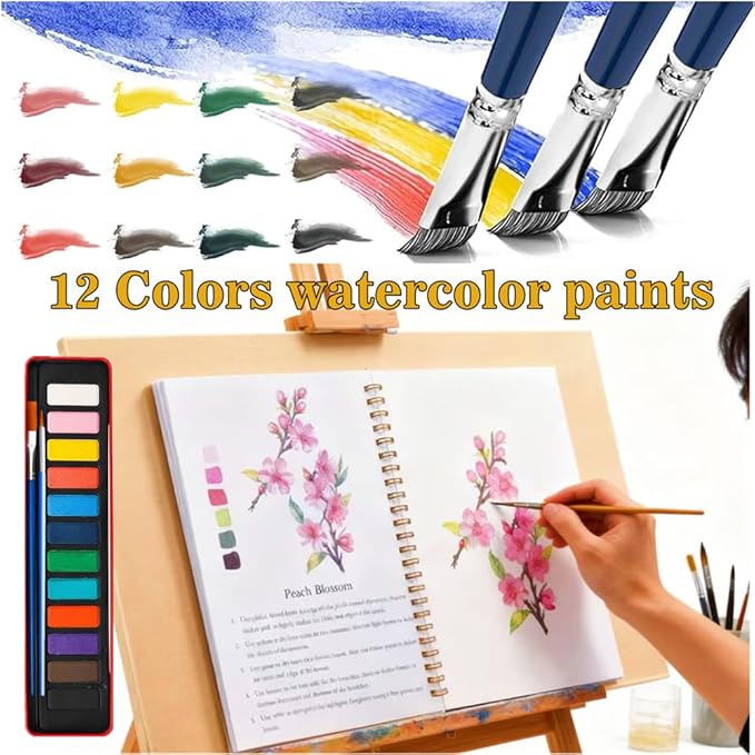 Watercolor Workbooks with Sketches, Beginner Friendly Water Coloring Book Watercolor Paint Set Art Crafts Painting Kit Gift for Adults, Any Level Artist (Birds, Without Paint Set)