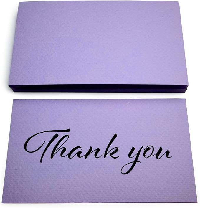 PPAPPAPPIYO 50 Pack 3x5 Colored Index Cards, 180gsm Premium Textured Blank Flash Cards, Heavyweight Cardstock for Study, Recipes, and DIY Crafts (violet)