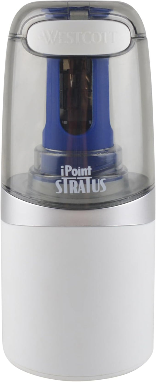 Westcott 17793 iPoint Stratus Electric Pencil Sharpener with Titanium-Bonded Blades and Pop-Top Canister for School, Office and Home, Assorted Colors