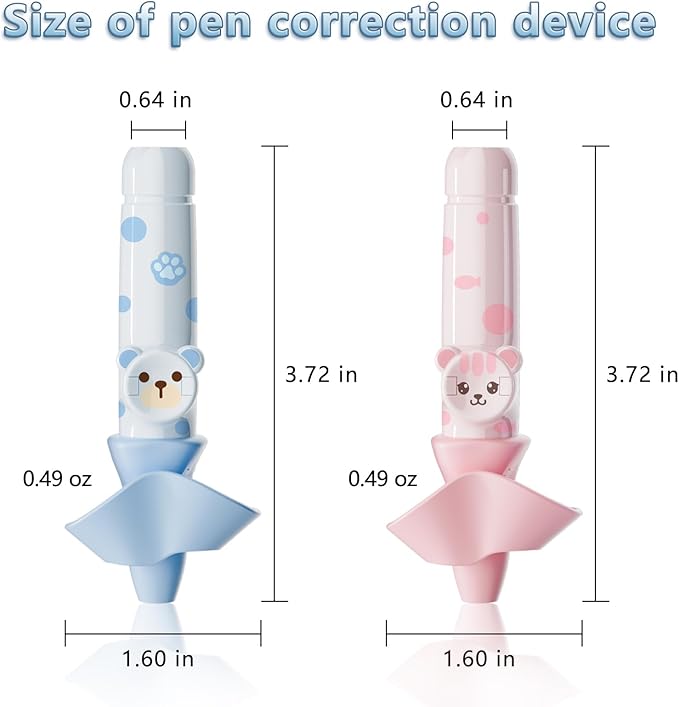 Pencil Grips for Kids Handwriting Smart Pressure‑Controlled Pencil Holder Gripper Posture Correction & Ergonomic Writing Tools Preschool Kindergarten Classroom & Homeschool Supplies (Pink)