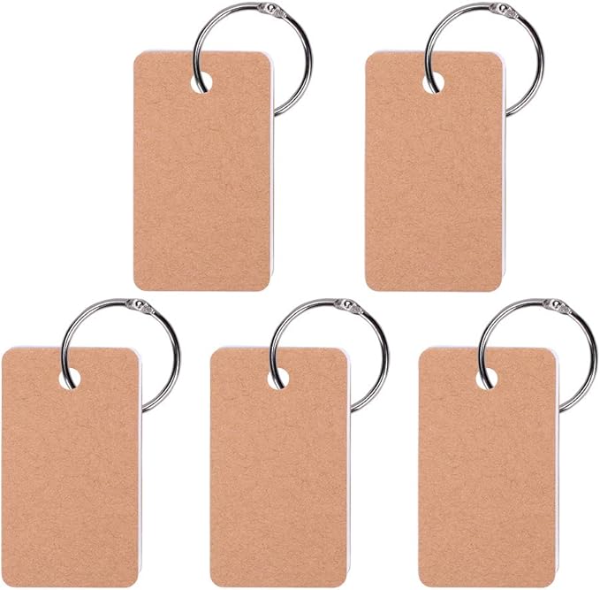 Mini Blank Flash Cards with Binder Rings Kraft Paper Blank Index Cards 4x6 with Punched Holes Easy Flip Flash Card White Study Note Cards Unruled Memo Scratch Pads Small DIY Greeting Cards 5 Pack