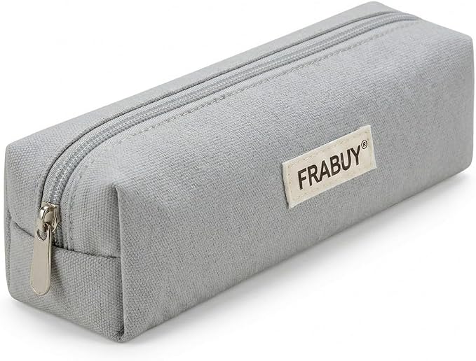 Canvas Pencil Case Pouch – Multipurpose Pen Bag Stationery | Heavy-duty canvas, smooth alloy zipper, cute organizer for girls and boys, ideal for stationery, cosmetics, tech gear