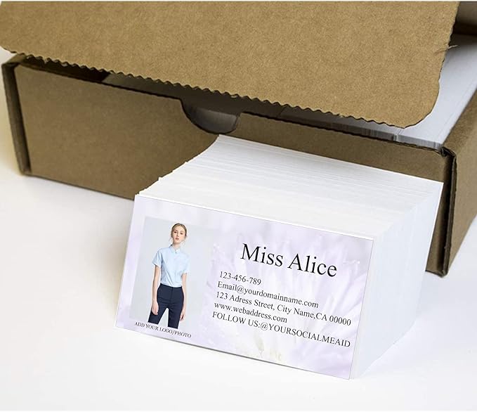Customized Name Cards 500 PCS, Customized Design with Picture Texture All Business Designs cards No Additional Charge (Color-F)