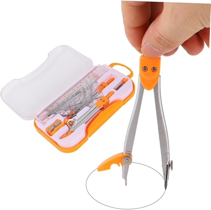 PRETYZOOM Student Geometry Drawing Kit Metal Compasses Set 10pcs Geometry Ruler Math Tool for School Exams and Drafting Supplies Random Color