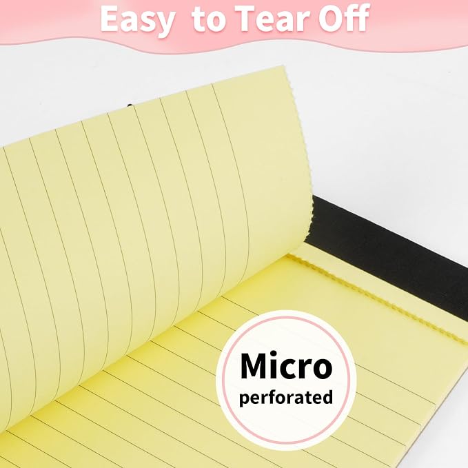 Legal Pads 5" X 8", 6 Pack Colored Note Pads,College Ruled Lined Paper Pads