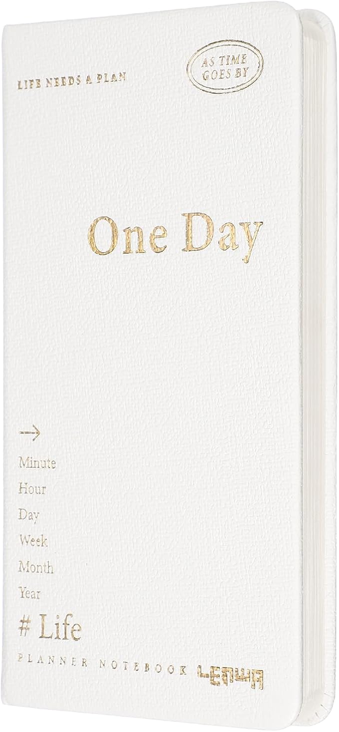 PATIKIL Planner Notebook, 7 x 3.8" 96 Sheets Undated Daily Planner Pocket to Do List Daily Weekly Goals Notebook for Office Home Study Work Time Management Habit Tracker, White