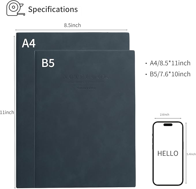 360 Pages B5 Journaling Notebooks, 100 Gsm Paper Thick Lined Journal Notebook for Women Men, Journals for Writing Soft Cover College Supplies for for Work Note Taking, Perfect for Office School, Black