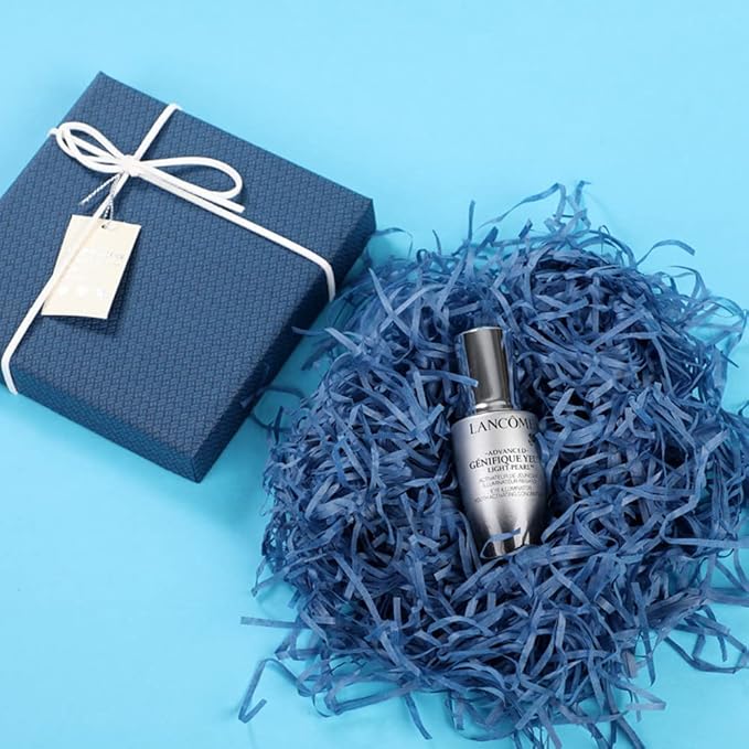 Raffia Paper Shreds, 100g Shredded Paper for Gift Box, Crinkle Cut Paper Shred Filler for Gift Wrapping & Basket Filling(Dark Blue)