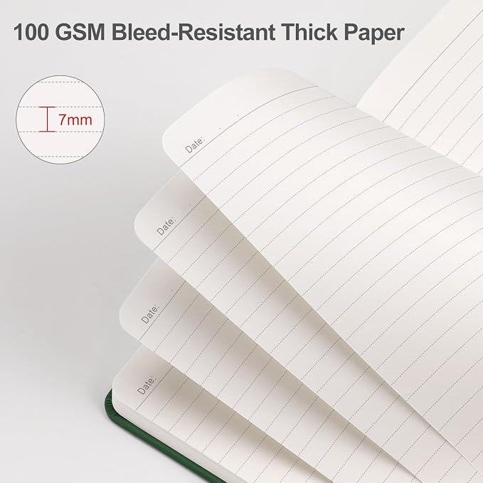 EMSHOI Lined Journal Notebook, 192 Numbered Pages, A5 Size (5.7'' x 8.3'')