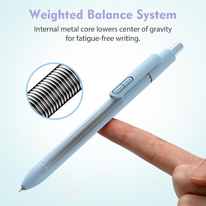 Hiacry 8 Pcs Gel Pens, 0.7mm Fine Point Blue Ink Pen | Smooth Writing-Quick Drying Fidget Pens, Note Taking, Journaling, School Office Supplies for Women & Men (Morandi 8Pcs)