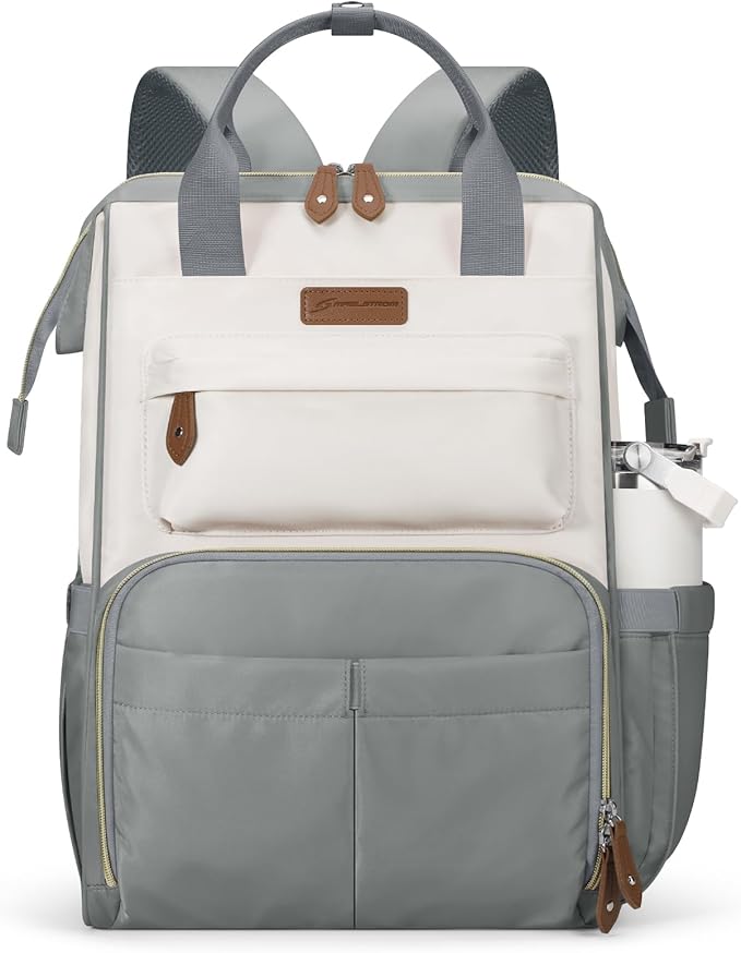 Maelstrom Laptop Backpack, Fits 15.6-17.3 Inch Travel Backpack Gift for Women Men, Waterproof College School Computer Bag, Anti-theft Business Work Bag with Luggage Strap(Grey, 15.6 Inch)