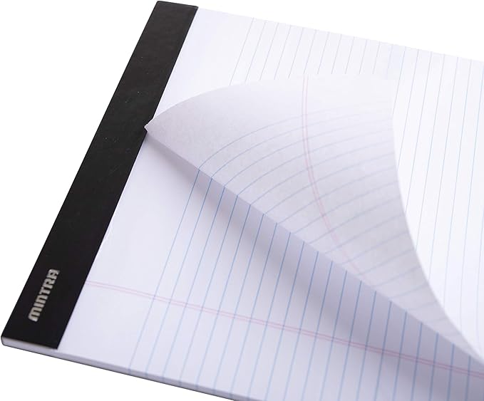 Mintra Office White Legal Pads – Ruled Notepads and Micro-Perforated Sheets, Ideal for Writing, Note-Taking & Creativity, Office, or Professional Use, Premium Pad 6 pack, 8.5"x11" (Narrow Ruled)
