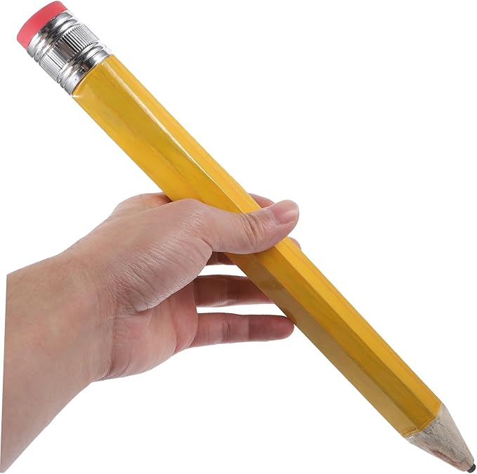 ERINGOGO Giant Wooden Pencil Jumbo Prop for Writing Drawing Comfortable Grip for Parties School Activities