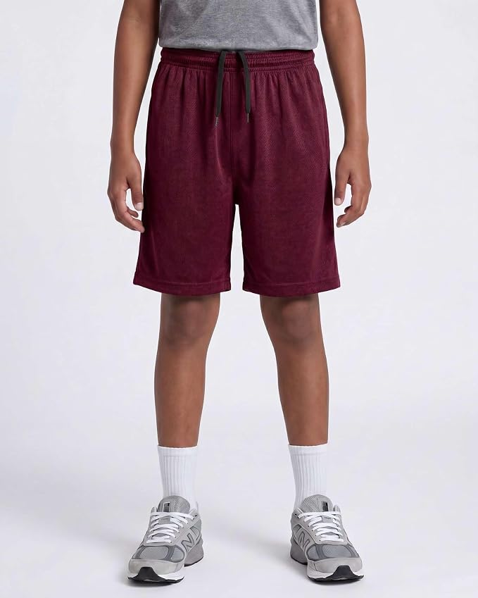 Real Essentials 5 Pack: Boys' Mesh Basketball Athletic Shorts with Pockets – Teen Kids Youth Quick Dry Soccer Running Gym