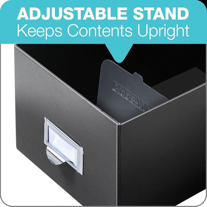 Globe-Weis/Pendaflex Fiberboard Index Card Storage Box, 4 x 6 Inches, Solid Black (4X6BLA)