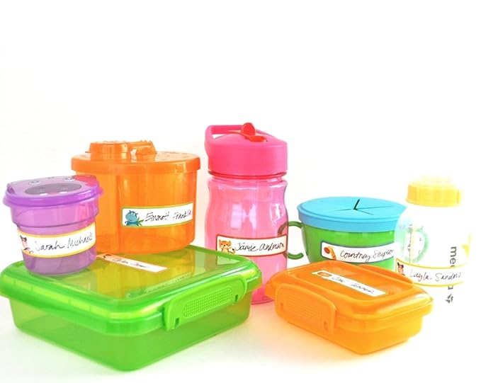 Bottle and Food Labels, Write-On, Freezer Safe, Self-Laminating, Waterproof Kids Name Labels for Baby Bottles, Sippy Cup for Daycare School, Dishwasher Safe (Playful Patterns)