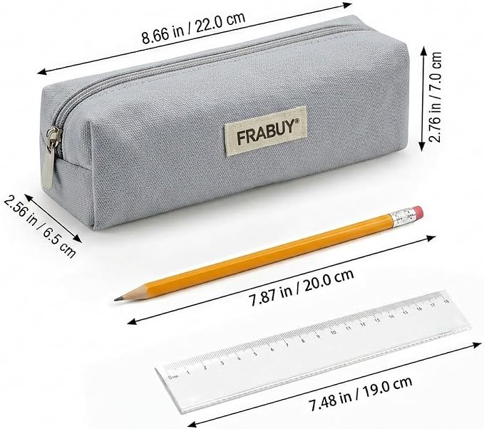 Canvas Pencil Case Pouch – Multipurpose Pen Bag Stationery | Heavy-duty canvas, smooth alloy zipper, cute organizer for girls and boys, ideal for stationery, cosmetics, tech gear