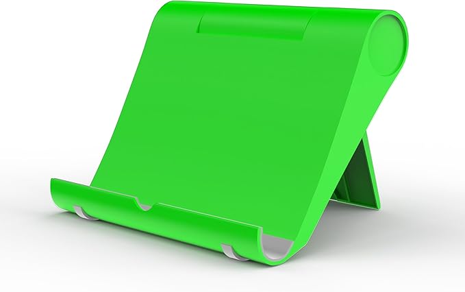 Cell Phone Stand for Desk, Foldable and Adjustable Multi-Angle Holder Dock, Universal Compatibility for Most Phone and Tablet, Portable and Sturdy Design for Office and Home (Green)
