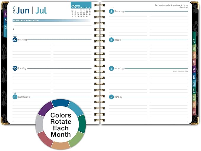 HARDCOVER Academic Year 2026-2027 Planner: 14 Months (May 2026 Through June 2027) 8.5"x 11" Daily Weekly Monthly Planner Yearly Agenda. Bookmark, Pocket Folder and Sticky Note Set (Sugar Skull)