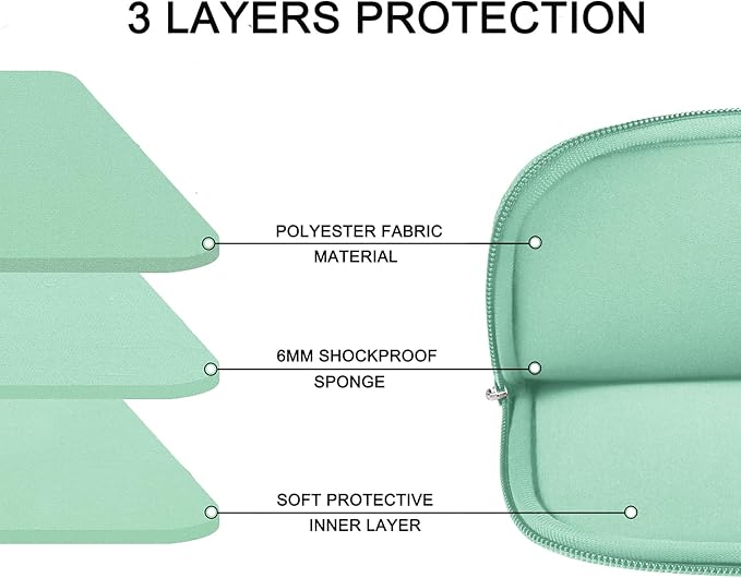 Askuko Laptop Case 14 inch, Shockproof Protective Computer Cover, Durable Carrying Bag Laptop Sleeve Compatible with 14"" MacBook Air/Pro HP Asus Lenovo Notebook, Light Blue