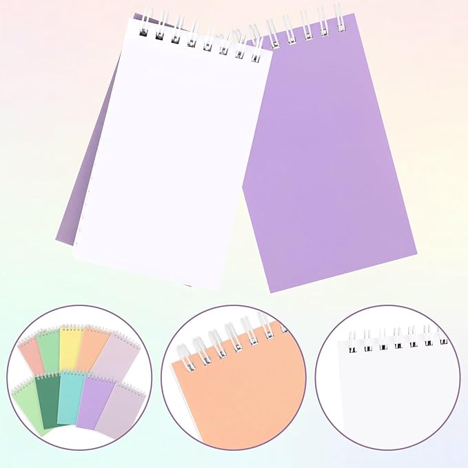 Hooqict 24 Pack Pocket Notebook Small Spiral Notepad Mini Journal Notebooks Colorful Pocket Notepads Memo Pads for Kids, Party Favors, Office, Classroom School Supplies, 3.9 x 2.4 Inch