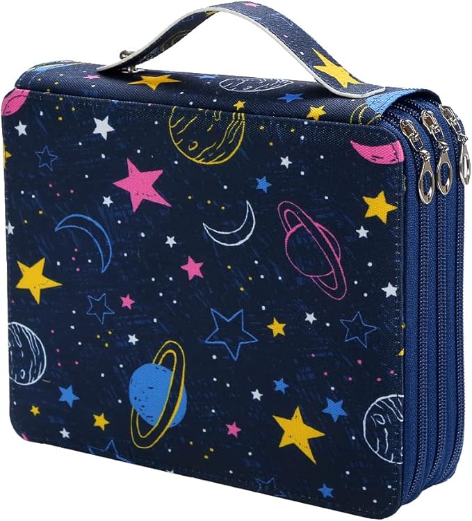Portable Colored 120 Slots Pencil case Organizer with Printing Pattern for Watercolor Pens or Markers, Pencil Case Organizer for Artist