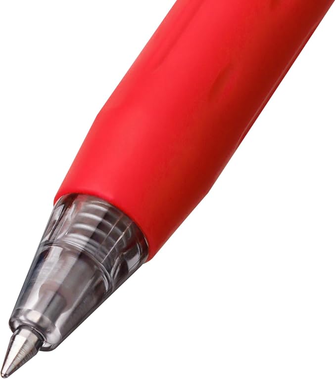 EYEYE G-103 Red Gel Pens 15 Pack, Retractable, 0.5mm Extra Fine Point | Quick Drying, Ballpoint Pen Fine Point Smooth Writing Pens for Office Supplies, Black to School
