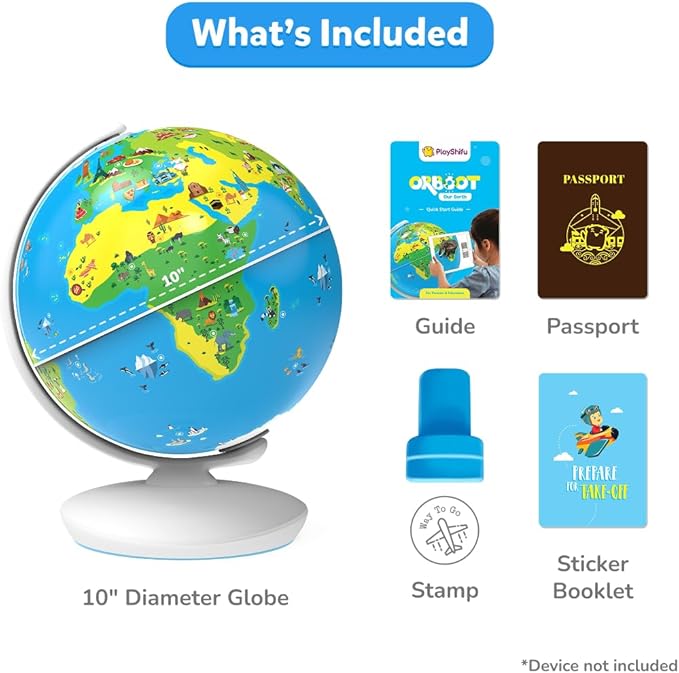 PlayShifu Globe for Kids– Orboot Earth: Interactive Kids Globe with 1000+ Facts on Animals, Places & Monuments | Tech-Powered Learning Toy & STEM Gift for Kids Ages 4–10