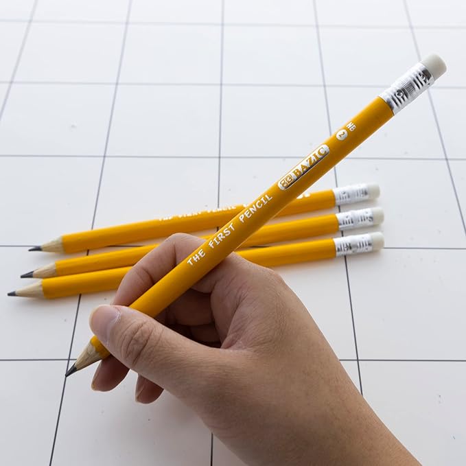 BAZIC PRODUCTS Jumbo Pencils for Kids, 4 Count, HB #2, 3.25 mm Lead, 2-Pack