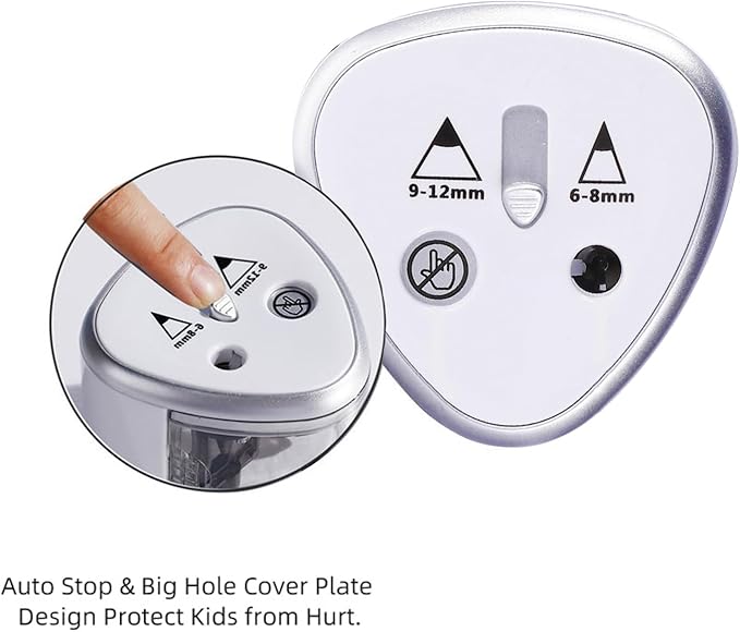 Electric Pencil Sharpener, Automatic Battery Operated Pencil Sharpeners with 2 Holes for Office School Artists Adults Kids Use, Suitable for No.2 and 6-12mm Pencils