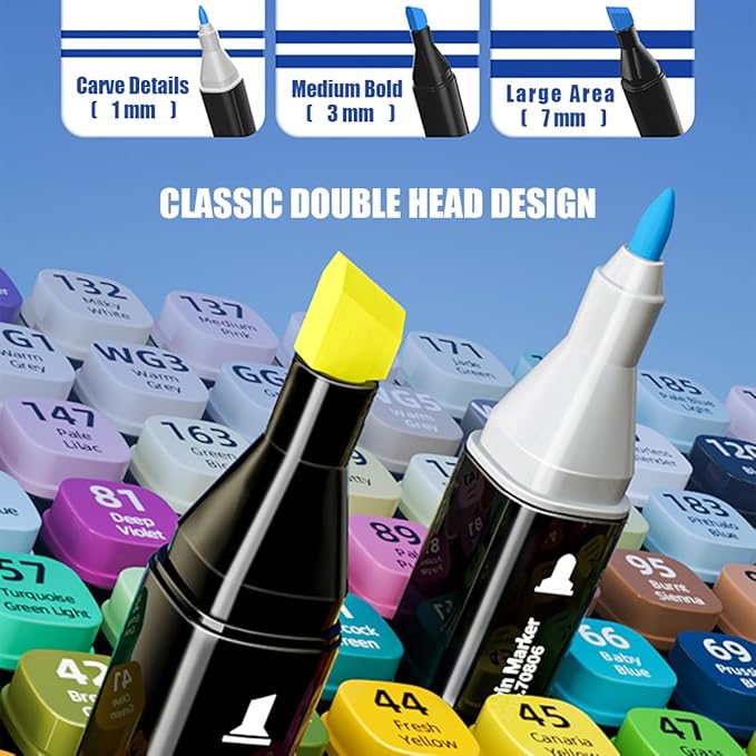Alcohol Markers, 262 Colors Art Drawing Markers Set for Kids Adults Dual Tip Permanent Sketch Markers, with Organizing Case