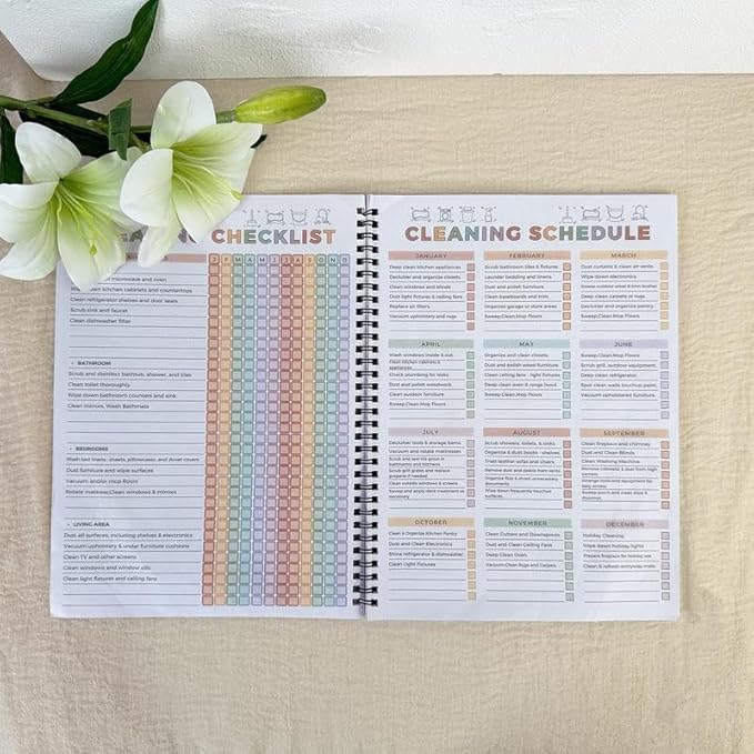 ADHD Cleaning PlannerA4 Size Daily Schedule & focus Checklist Notebook for Home Office & Dorm Use Durable Cover Smooth Pages Office Stationery Essential - Plannerbook