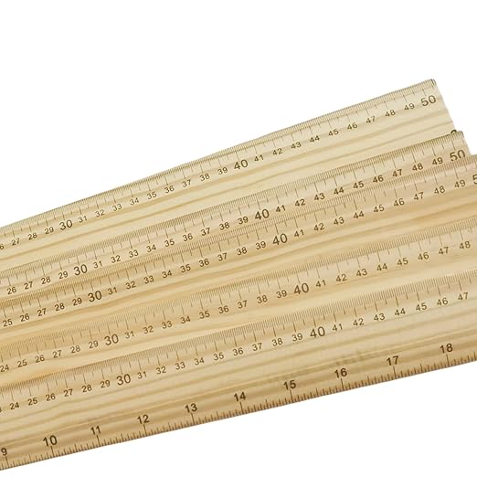 Wooden Ruler, Natural Wood Ruler with Hanging Hole, 20 Inches/50 cm Yardstick Rulers for Classroom,School,Home,Clothing Measuring, Office,Engineers, Architects