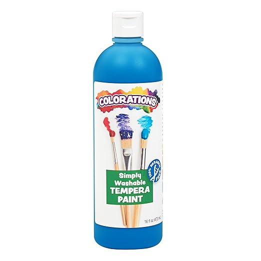Colorations - WSTTU Washable Tempera Paint, 16 fl oz, Turquoise, Non Toxic, Vibrant, Bold, Kids Paint, Craft, Hobby, Fun, Art Supplies