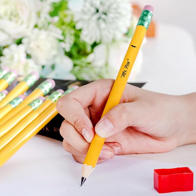 Mr. Pen- Jumbo Pencils, 10 Pack with 1 Sharpener, Yellow Barrels, Smooth Black 2 HB Graphite Cores, Large Preschool Pencils, Smooth Writing Lead for Kindergarten, Kids and School Supplies