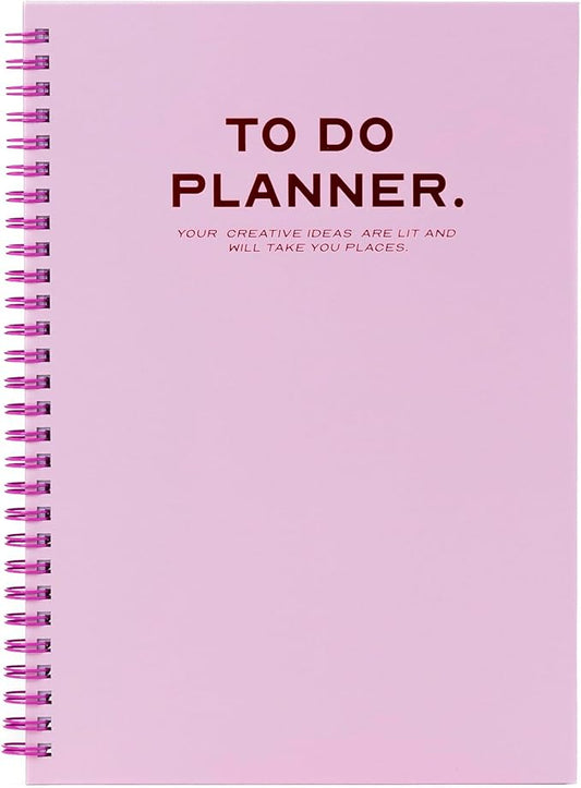 Undated Daily Planner, Spiral To Do Planner with Habit Tracker and Gratitude Journal, Hardcover Prodcutivity Planner, 6.9 x 9.8 Inches, 120 Pages, 100 GSM Paper, Blush Pink