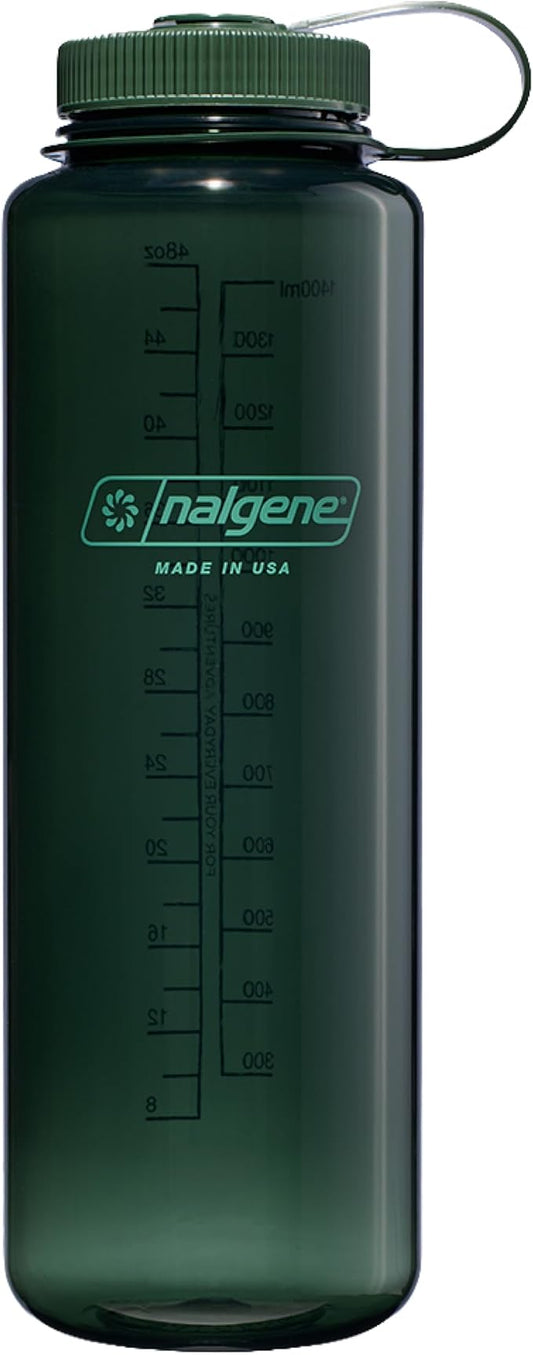 Nalgene 48 oz Wide Mouth Silo Water Bottle, Jade | BPA-Free, Durable & Lightweight, Leak Proof, Dishwasher Safe, Reusable Bottle for Hiking, Gym, Work & Travel