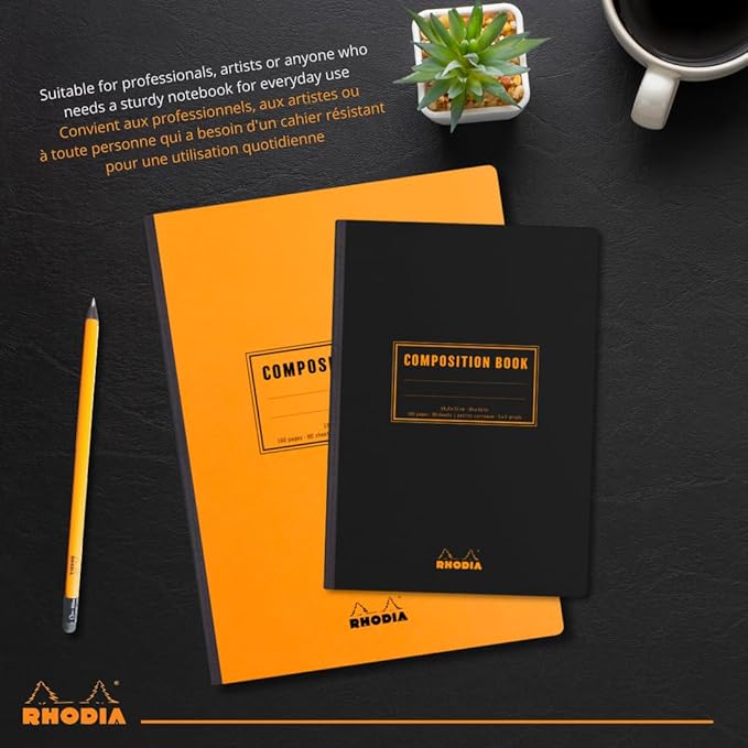 Clairefontaine 119228C Notebook 160 Pages 19 x 25 cm 80 g Small Squares Coated Cover Rhodia Orange
