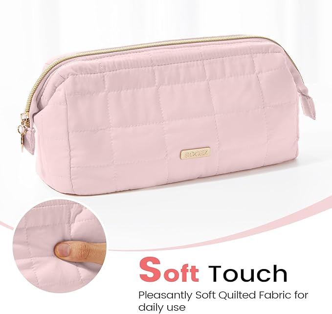 Sooez Large Pencil Case Pouch, Soft Pencil Bag with Zipper, Pen Bag Wide Opening, School Supplies Cute Pencil Case for Girls Boy Men Women, Green