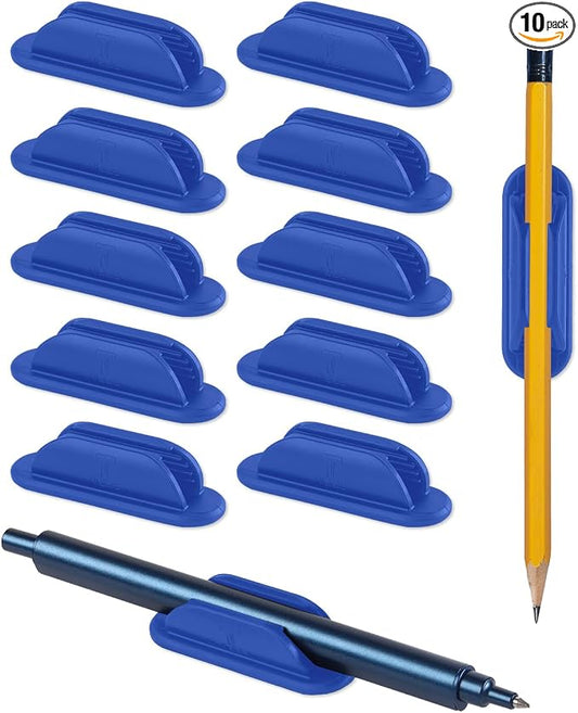 Tiizze Adhesive Pencil Holders for Desk Set of 10 - Silicone Pen Holder with 15 PCS Adhesive Pads - Flexible Pencil Holder for Office Essentials Accessories and Teacher Supplies…