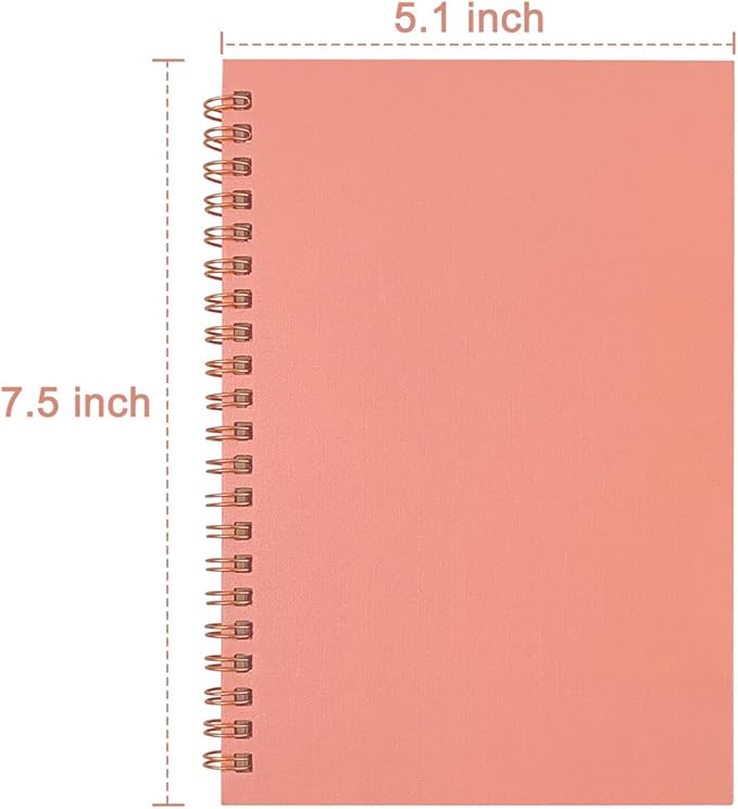 DSTELIN Sketch Coil Notebook Set, 120 Pages (60 Sheets), 2-Pack with 1 Pink and 1 Green Hardcover, 1150GSM Cardstock, 7.5 x 5.1 Inches, 100GSM Paper