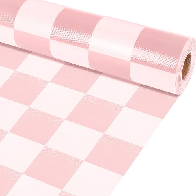 Pink Checkered Bulletin Board Roll Non-Woven Fabric Poster 15.7" x65.6ft