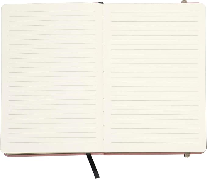 EVERLINEA 5.6” x 8.3” Embossed Heart A5 Hardcover Notebook, 240 Lined Pages, Powder Pink