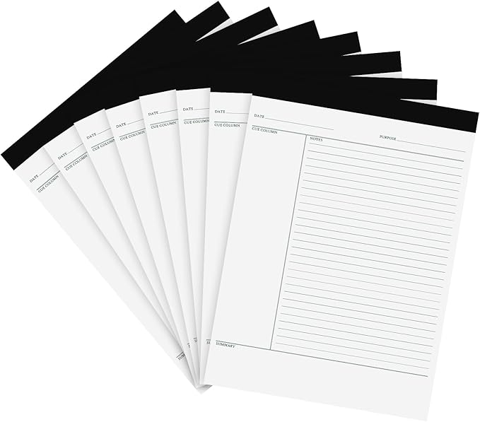 PerKoop 8 Pcs Writing Note Pads Notes System 8.5 x 11 Inches College Ruled Legal Pads Lined Paper Notebooks for Office School Teacher Students College Business, 45 Sheets Per Pad (White)