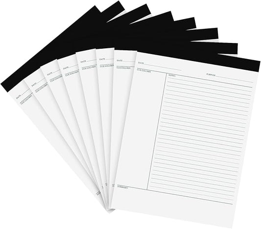 PerKoop 8 Pcs Writing Note Pads Notes System 8.5 x 11 Inches College Ruled Legal Pads Lined Paper Notebooks for Office School Teacher Students College Business, 45 Sheets Per Pad (White)