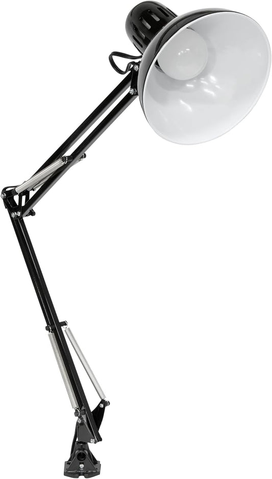 Studio Designs Swing Arm Lamp with 13-watt CFL Bulb, Black