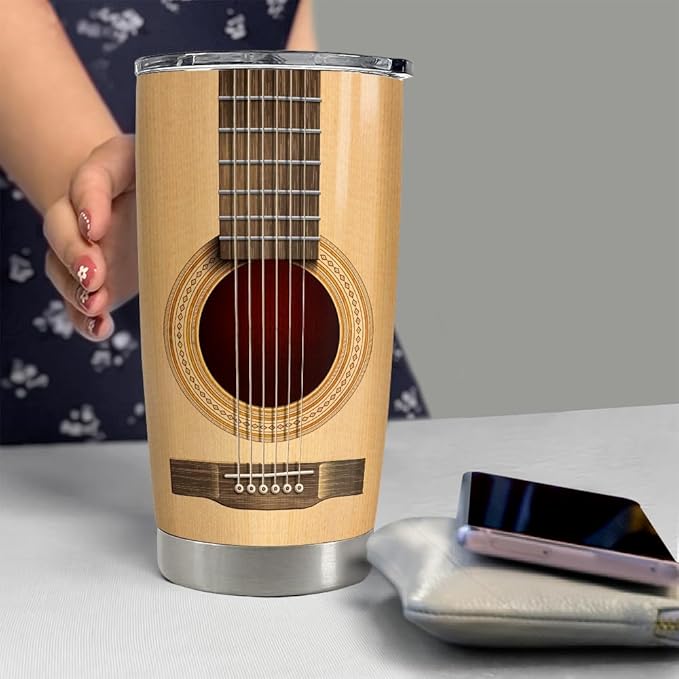 SANDJEST Guitar Tumbler Cup 20oz Guitarist Stainless Steel Insulated Tumblers Guitars Coffee Travel Mug Gift for Musician Players Guitar Lovers Gifts for Birthday Christmas