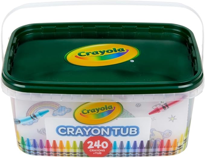 Crayola Crayon Tub (240ct), Bulk Crayons for Kids, Spring Craft Supplies, Classroom Coloring Gifts for Kids & Toddlers, Ages 3+ [Amazon Exclusive]