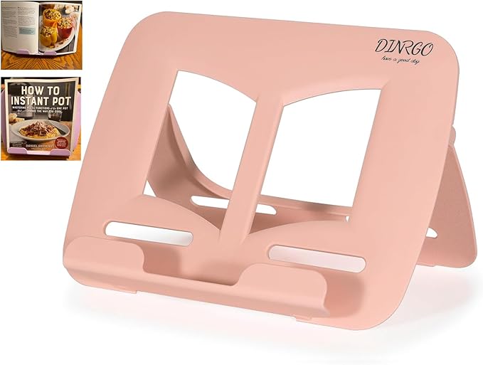 Portable Book Stand Book Holder Book Rest for Kids Reading Hands Free Cookbook Holder Textbook Stands Music Stand Children's Christmas Gifts Beach Girls boy School Supplies (Pink 11.82" *8.26")