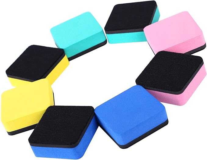 Dry Erase Erasers, 48 Pack Magnetic Whiteboard Eraser Chalkboard Cleansers Wiper for Classroom Office and Home (48mixed)